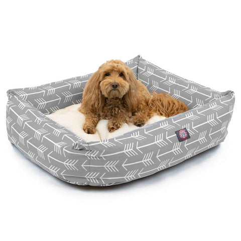 Arrow Luxe Bagel Pet Bed – Cozy Plush Cushion – Durable Arrow Print | Made in USA Majestic Pet 