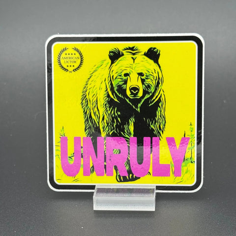 Grizzly Bear Unruly Sticker – 3 Inch Durable Decal | Made in USA American Lictor  Vinyl Stickers