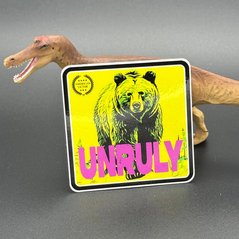 Grizzly Bear Unruly Sticker – 3 Inch Durable Decal | Made in USA American Lictor  Vinyl Stickers