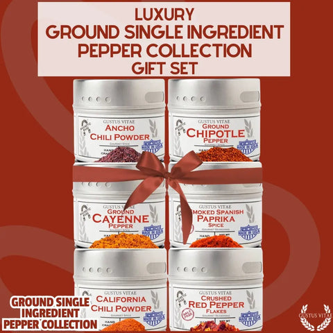 Ground Pepper Collection | Single Ingredient | Made in USA Gustus Vitae  Collections & Gift Sets
