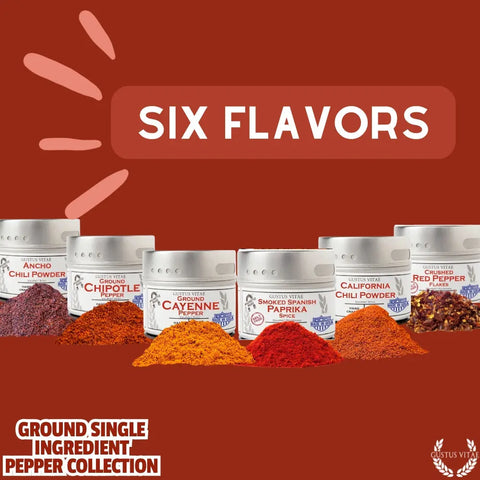 Ground Pepper Collection | Single Ingredient | Made in USA Gustus Vitae  Collections & Gift Sets