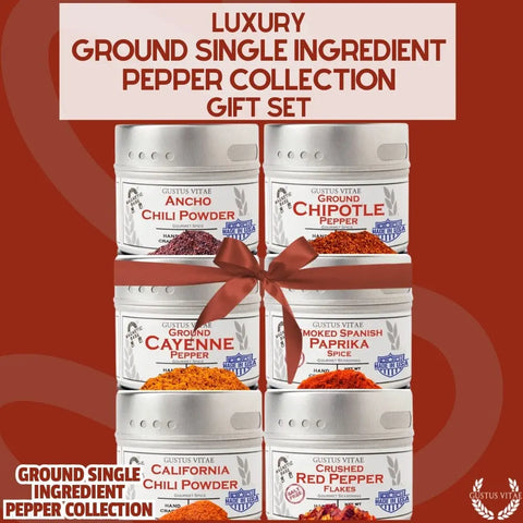 Ground Pepper Collection | Single Ingredient | Made in USA Gustus Vitae  Collections & Gift Sets