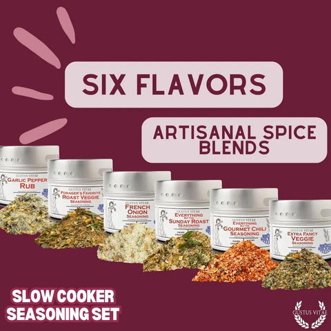 Gustus Vitae 6-Pack Slow Cooker Spice Blends Gift Set – Handcrafted Seasonings | Made in USA Gustus Vitae  Collections & Gift Sets