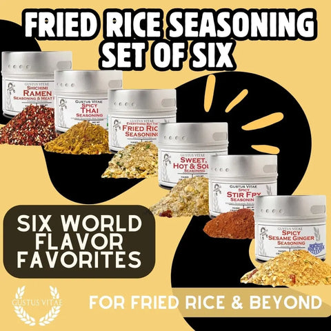 Gustus Vitae Fried Rice Seasoning 6-Pack – Artisan Gourmet Spice Set | Made in USA Gustus Vitae  Collections & Gift Sets