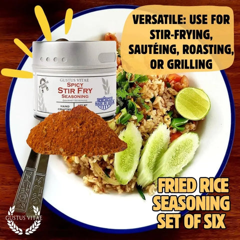 Gustus Vitae Fried Rice Seasoning 6-Pack – Artisan Gourmet Spice Set | Made in USA Gustus Vitae  Collections & Gift Sets