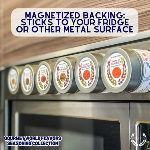 Gustus Vitae Global Gourmet Seasoning Set – 6 Artisan Spice Tins | Made in USA Gustus Vitae  Collections & Gift Sets