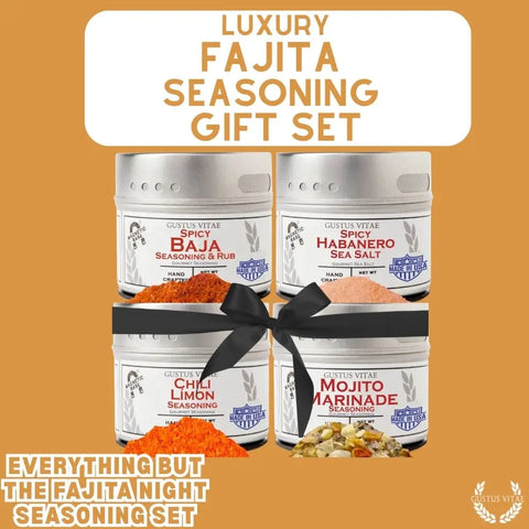 Gustus Vitae Gourmet Fajita Spice Set – 4-Piece Seasoning Collection | Made in USA Gustus Vitae  Collections & Gift Sets