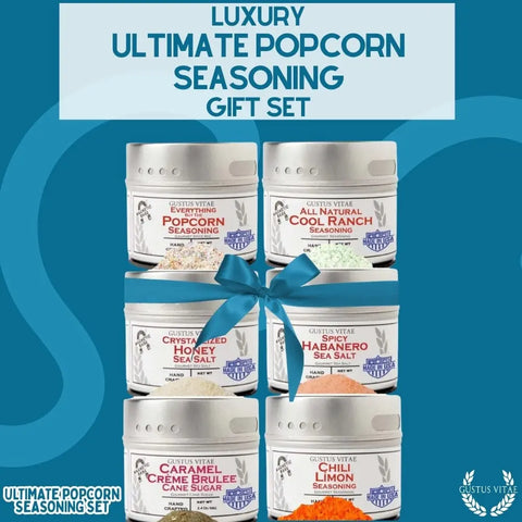 Gustus Vitae Gourmet Popcorn Seasoning Collection – Six Flavor Set | Made in USA Gustus Vitae  Collections & Gift Sets