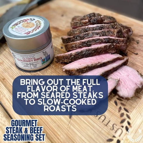 Gustus Vitae Six-Pack Gourmet Steak and Beef Seasoning Set – Handcrafted Rubs | Made in USA Gustus Vitae  Collections & Gift Sets