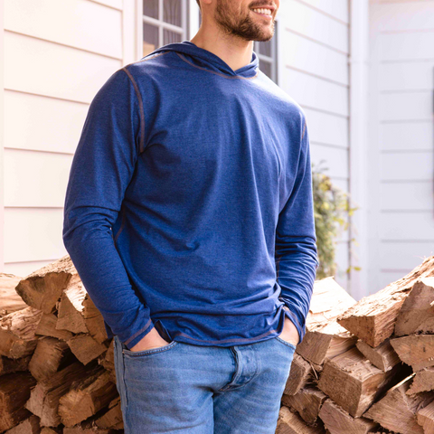 Men’s Cobalt Pullover Hoodie – Soft Recycled Fabric – Made in USA Wilson Lane Apparel  shirt