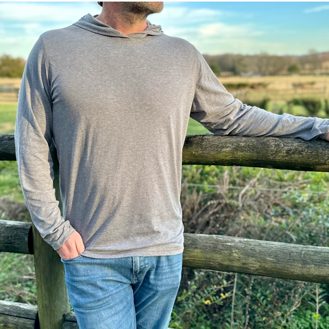 Lightweight Gray Hoodie Pullover – Soft Blend Fabric | Made in USA Wilson Lane Apparel  shirt