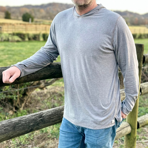 Lightweight Gray Hoodie Pullover – Soft Blend Fabric | Made in USA Wilson Lane Apparel  shirt