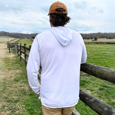 Lightweight White Hoodie Pullover – Comfortable Stretch Fabric | Made in USA Wilson Lane Apparel  shirt
