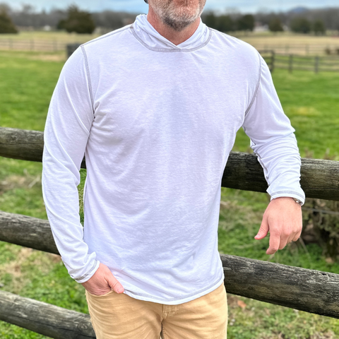 Lightweight White Hoodie Pullover – Comfortable Stretch Fabric | Made in USA Wilson Lane Apparel  shirt