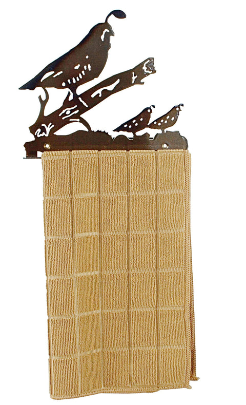 Rustic Quail Metal Hand Towel Holder – Handmade Bathroom Kitchen Rack | Made in USA Knights Home Decor  item