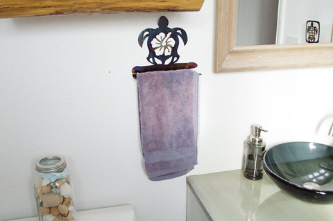 Coastal Sea Turtle Hand Towel Holder – Rustic Bathroom Decor Accent | Made in USA Knights Home Decor  item
