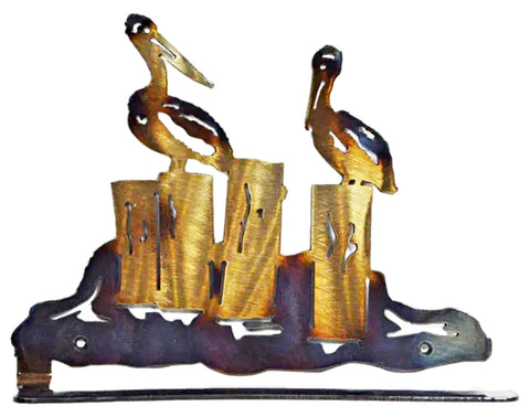 Handcrafted Pelican Metal Towel Rack – Coastal Wall Mounted Bath Storage | Made in USA Knights Home Decor  item