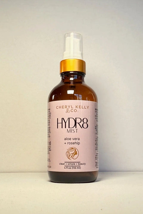 HYDR8 Mist - Aloe Vera + Rosehip Cheryl Kelly & Co.  Skincare 42.00 4oz glass bottle $42