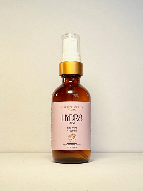 HYDR8 Mist - Aloe Vera + Rosehip Cheryl Kelly & Co.  Skincare 30.00 2oz glass bottle $30
