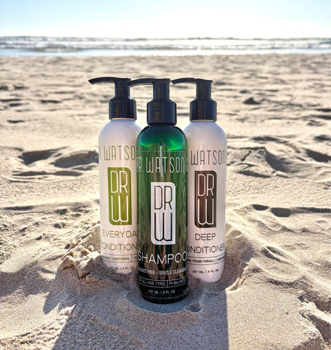 Hair Care Trio – Sulfate-Free Shampoo, Daily & Deep Conditioner Set 8 Oz Each | Made in USA by Dr. Watson's Dr. Watson's Hair & Body Care  Shampoo and Conditioner