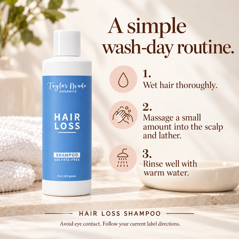 Sulfate-Free Hair Loss Shampoo 8oz – Botanical Growth Formula with Horsetail and Silk Protein | Made in USA Taylor Made Organics  hair care