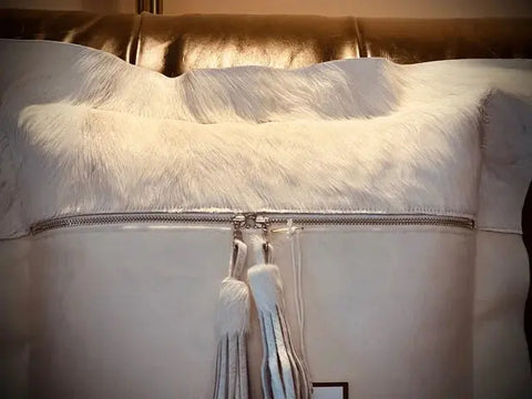 Hair on Hide & Wool Zipper Throw Pillow Suede Kloth