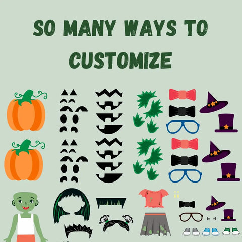 Halloween Customizable Sticker Sheet – Creative Fun for Kids | Made in USA Chatelet Manufacturing 