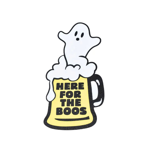Add spooky fun to your fridge with Chatelet Manufacturing’s Halloween Decorative Fridge Magnets—a cartoon ghost and beer mug design labeled Here for the Boos. Perfect for Halloween parties or decorations. Made in USA.