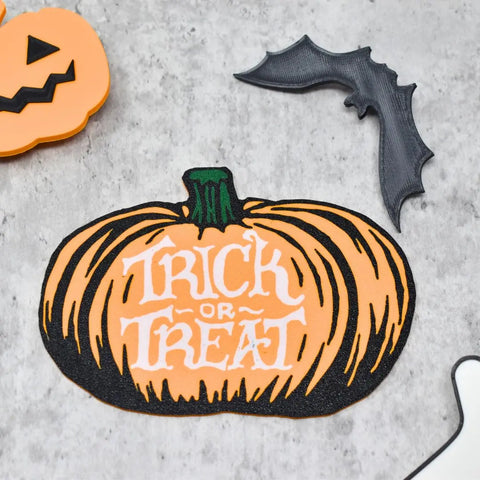 Chatelet Manufacturing’s Halloween Decorative Fridge Magnets—featuring pumpkins, bats, ghosts & TRICK OR TREAT cutouts—are perfect spooky party decorations and festive fridge decor. Made in the USA.