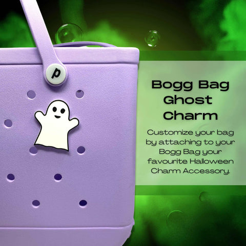 Halloween Ghost Charm For Bogg Bags Tote – Made in USA | BOGLETS Chatelet Manufacturing 