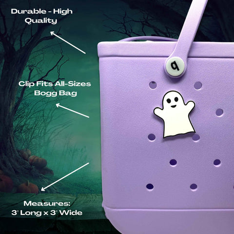 Halloween Ghost Charm For Bogg Bags Tote – Made in USA | BOGLETS Chatelet Manufacturing 