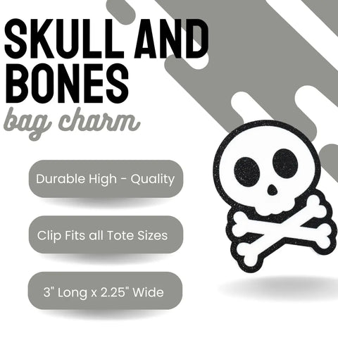 Halloween Skull Charm With Pink Bow – Cute Tote Bag Accessory | Made in USA Chatelet Manufacturing 