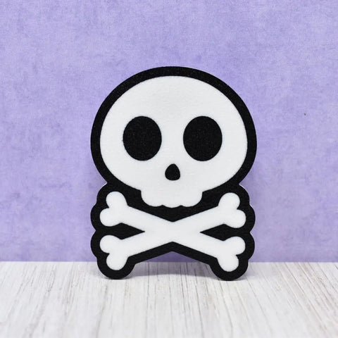 Halloween Skull Charm With Pink Bow – Cute Tote Bag Accessory | Made in USA Chatelet Manufacturing 