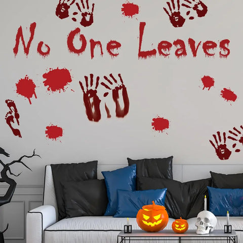 Halloween Vinyl Wall Decal – Spooky Cats Bats Ghosts | Made in USA Chatelet Manufacturing 