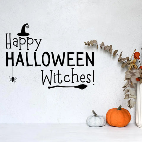 Halloween Vinyl Wall Decal – Spooky Cats Bats Ghosts | Made in USA Chatelet Manufacturing 