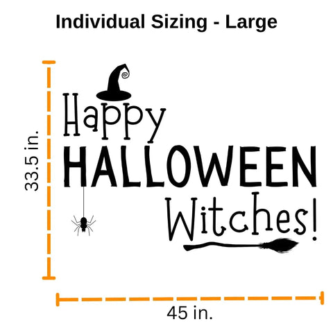 Halloween Vinyl Wall Decal – Spooky Cats Bats Ghosts | Made in USA Chatelet Manufacturing 