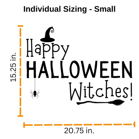 Halloween Wall Decal Set – Spooky Cats Bats Webs | Made in USA Chatelet Manufacturing 