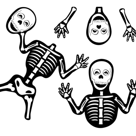 Halloween Wall or Door Decal - "Skeletons" | Made in USA |Peel and Stick Removable Vinyl (Skeletons, Small) Chatelet Manufacturing 