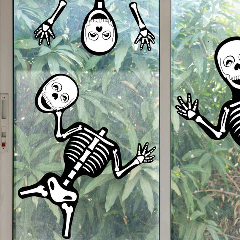 Halloween Wall or Door Decal - "Skeletons" | Made in USA |Peel and Stick Removable Vinyl (Skeletons, Small) Chatelet Manufacturing 