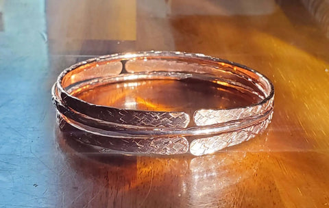 Hammered Double Angle Stackable Bangles – Handcrafted Artisan Jewelry | Made in USA Alexa Martha Designs  Bangles /Bracelets