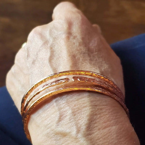 Hammered Double Angle Stackable Bangles – Handcrafted Artisan Jewelry | Made in USA Alexa Martha Designs  Bangles /Bracelets