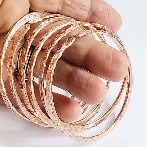 Hammered Double Angle Stackable Bangles – Handcrafted Artisan Jewelry | Made in USA Alexa Martha Designs  Bangles /Bracelets