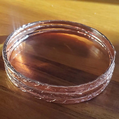 Hammered Double Angle Stackable Bangles – Handcrafted Artisan Jewelry | Made in USA Alexa Martha Designs  Bangles /Bracelets