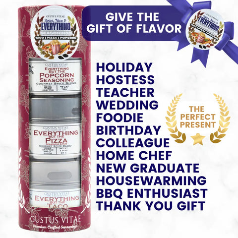 Hand-Crafted Spice Gift Set Trio – Taco, Pizza & Popcorn Seasonings | Small-Batch Blend | Made in USA Gustus Vitae  Collections & Gift Sets