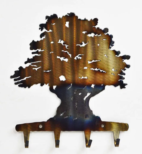 Hand-Forged Ancient Olive Tree Metal Key Rack – Rustic Wall Organizer | Made in USA Knights Home Decor  item