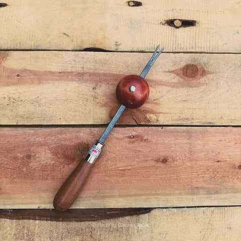 Hand-Forged Ball Weeder Tool – Vintage Style Wooden Handle – Precision Weed Removal | Made in USA Piginor by Red Pig Garden Tools 