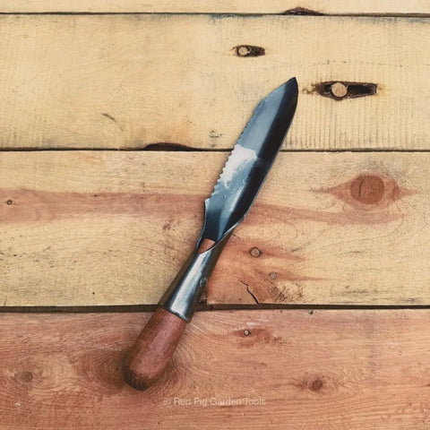 Hand-Forged Hori Hori Gardening Trowel – Serrated and Smooth Edges for Digging | Made in USA Piginor by Red Pig Garden Tools 