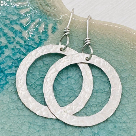 Hand Forged Sterling Silver Hoop Earrings – Artisan Jewelry | Made in USA Janecka 