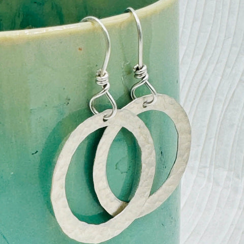 Hand Forged Sterling Silver Hoop Earrings – Artisan Jewelry | Made in USA Janecka 