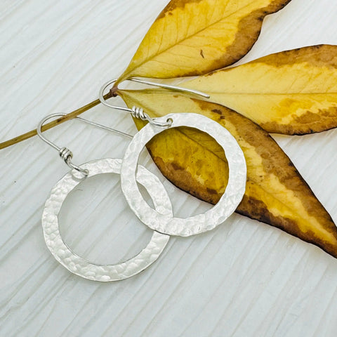 Hand Forged Sterling Silver Hoop Earrings – Artisan Jewelry | Made in USA Janecka 
